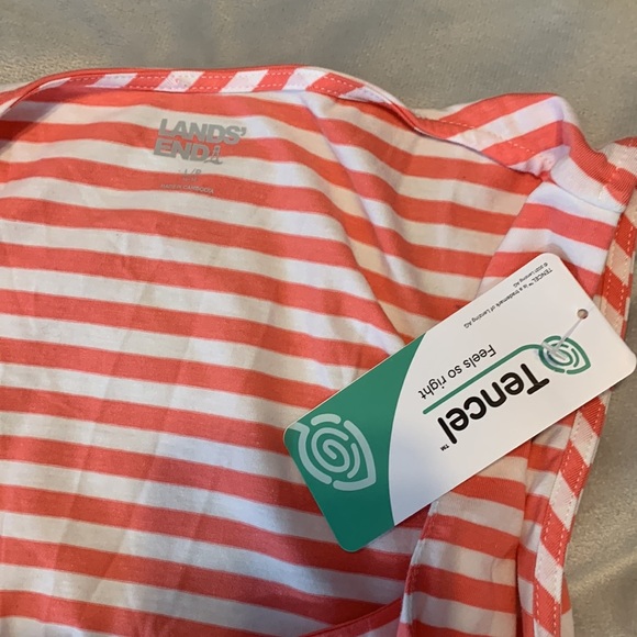 Lands end Gem striped tiered sleeveless maxi dress size Large tencel - Picture 5 of 6